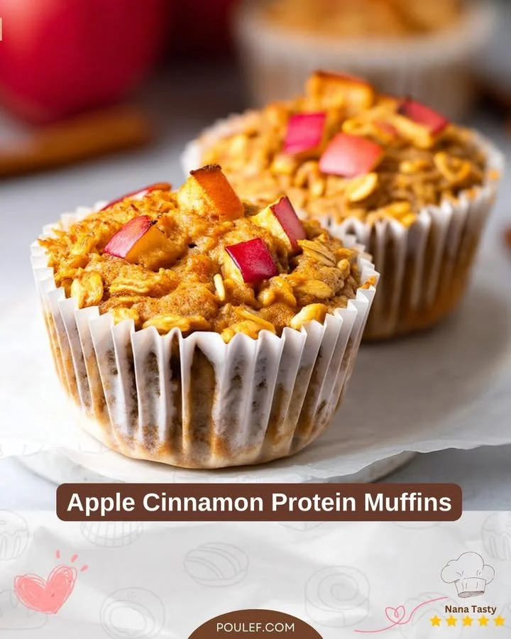 Muffin di proteine alla cannella e mele pronti da gustare
