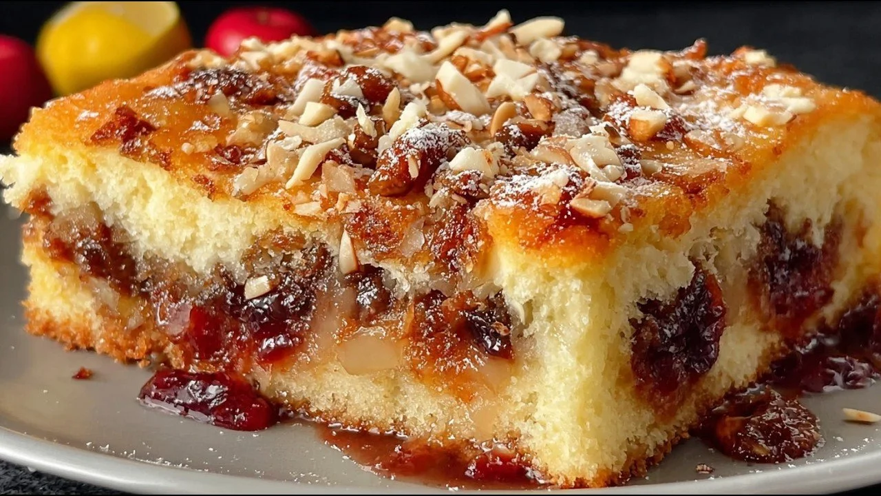 Német alma joghurt torta ínycsiklandó szelete a tányéron