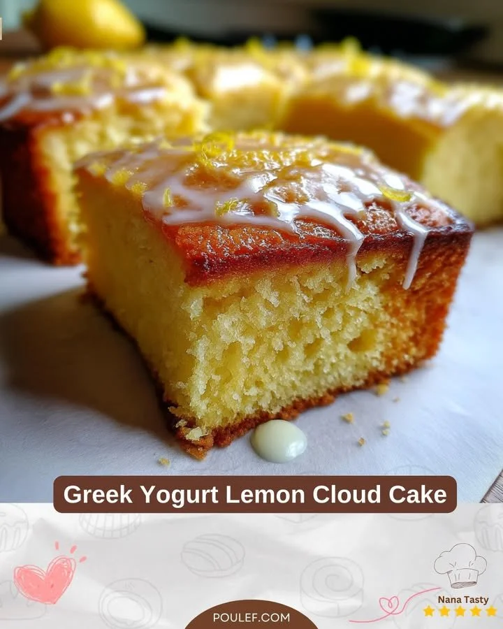 Torta di Nuvola al Limone con Yogurt Greco decorata con limone fresco