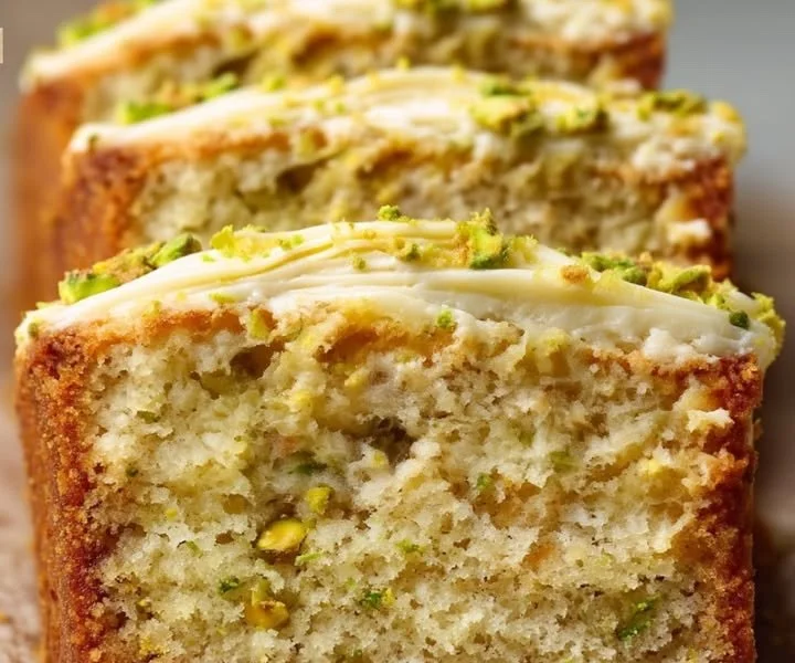 Citromos pisztáciás torta szelet, ínycsiklandó desszert, frissítő ízekkel.