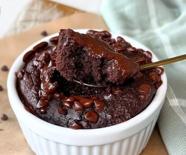 Egészséges brownie bögre süti recept és tálalás
