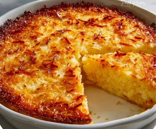 Hevített Kókuszos Pite ízlésesen tálalva, gazdag kókusz ízzel.