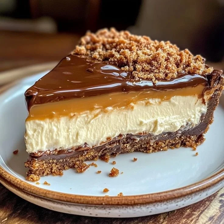 Karamellás csokoládés sajttorta gördülékeny tálaláson