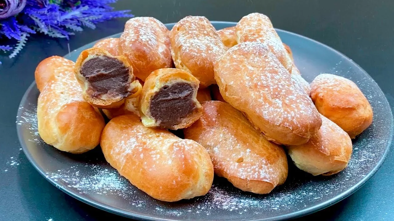 Könnyű krémes tekercs otthoni profiterol desszert recept