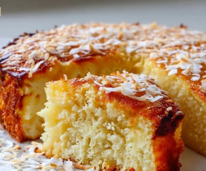 Lisztmentes kókuszos görög joghurtes torta, egészséges édesség.