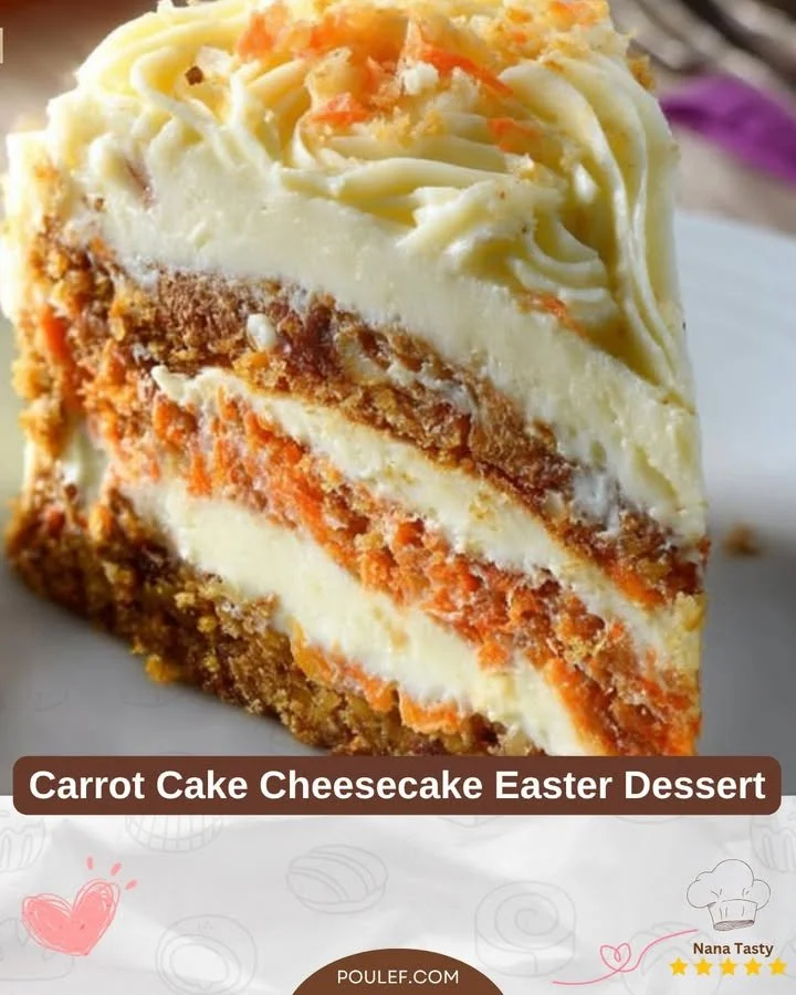 Sárgarépa sütemény cheesecake húsvéti desszert tálalva