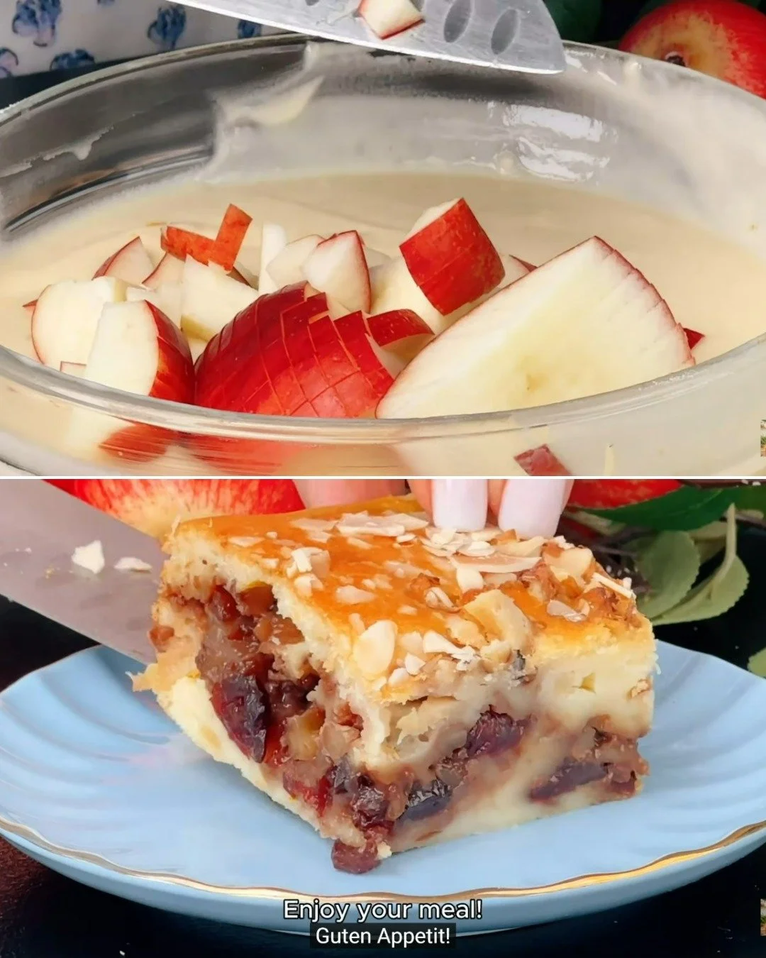 Egyszerű német almás joghurt torta recept képe