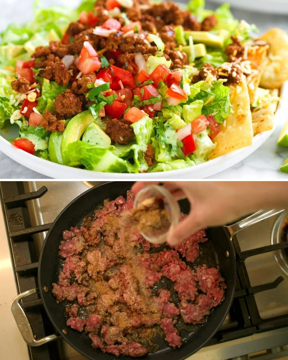 Könnyen elkészíthető epikus taco saláta friss hozzávalókkal