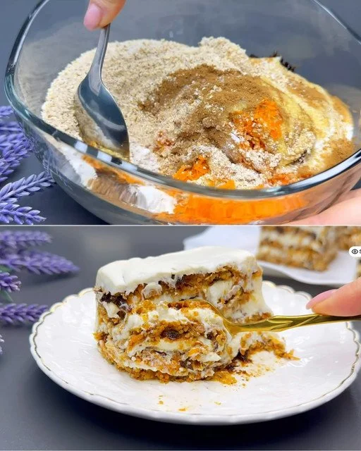 Gyorsan készülő sárgarépás sütemény friss sárgarépával és fűszerekkel.