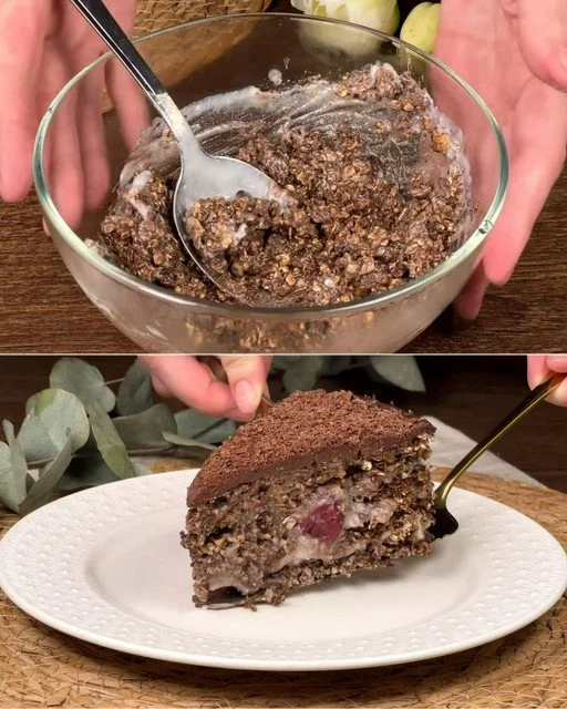 Gyönyörű No-Bake Pie, amely gyors és egyszerű desszert készítését mutatja be.