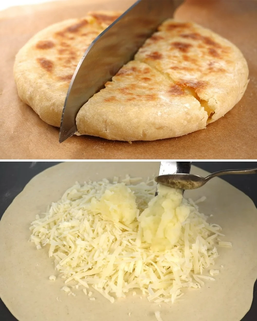 Sajtos Burgonyás Lepény készítése lépésről lépésre, finom recept.