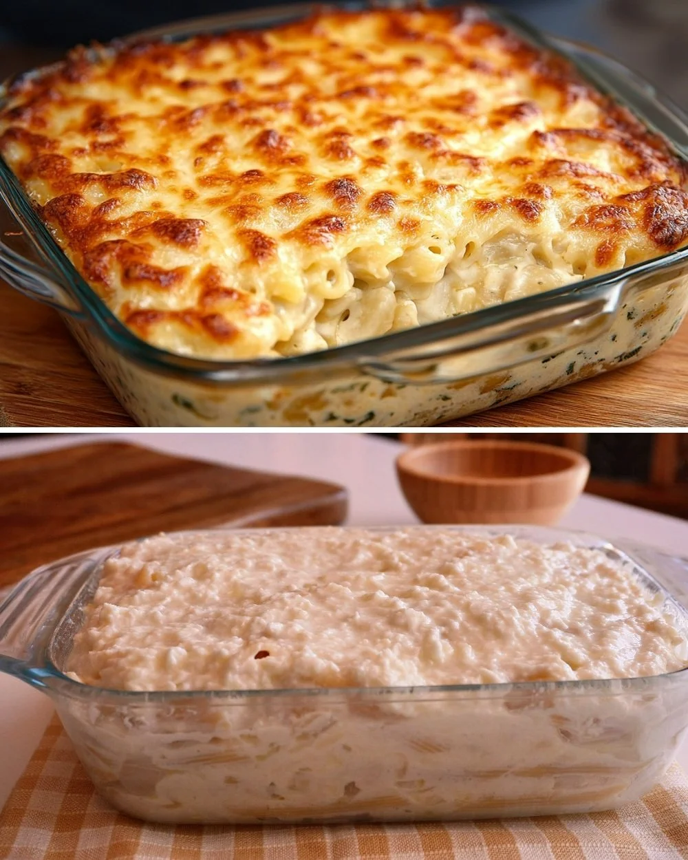 Tésztás csirke rakott étel ízletes recept képe