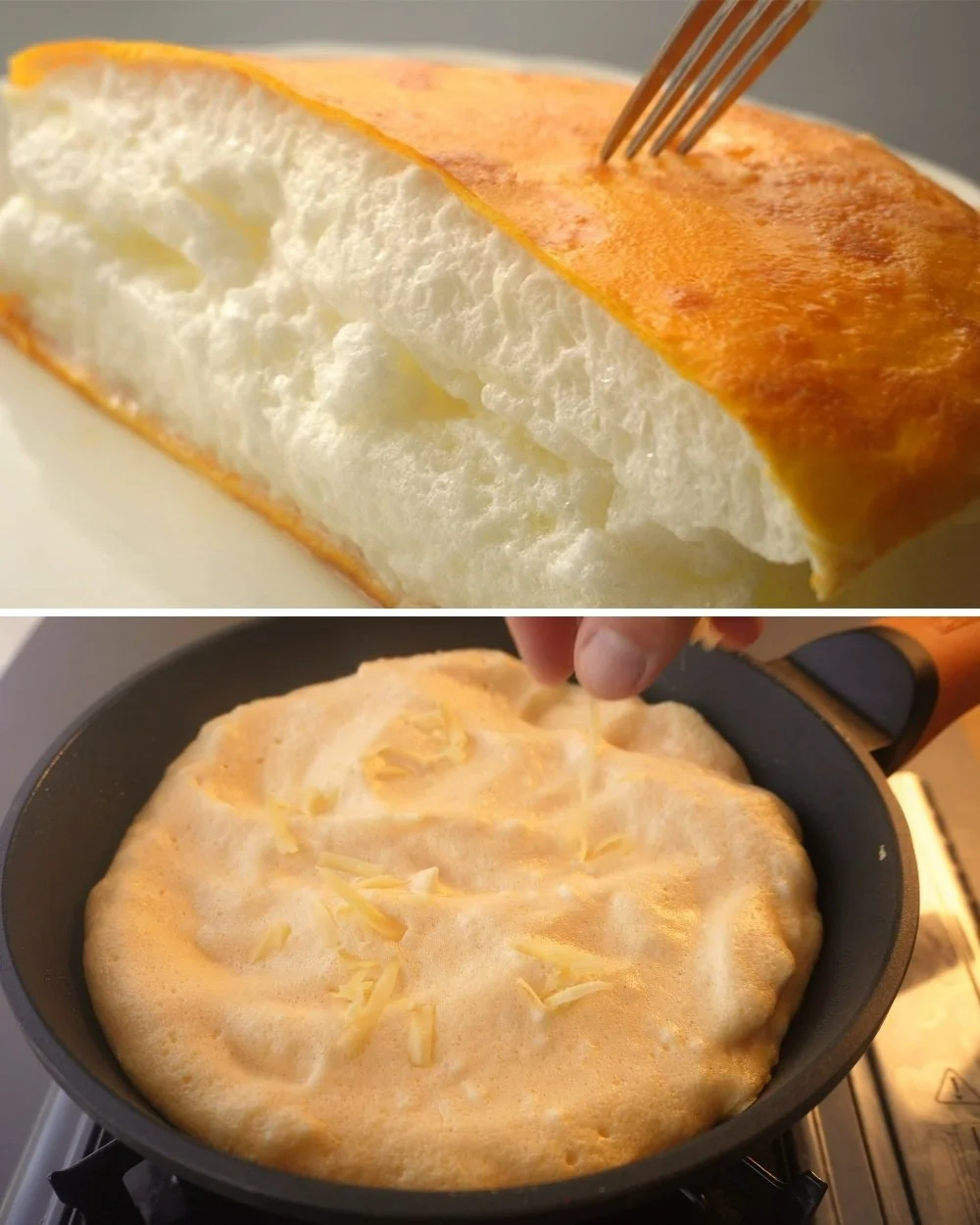 Tökéletes puha omlett elkészítése egy tányéron