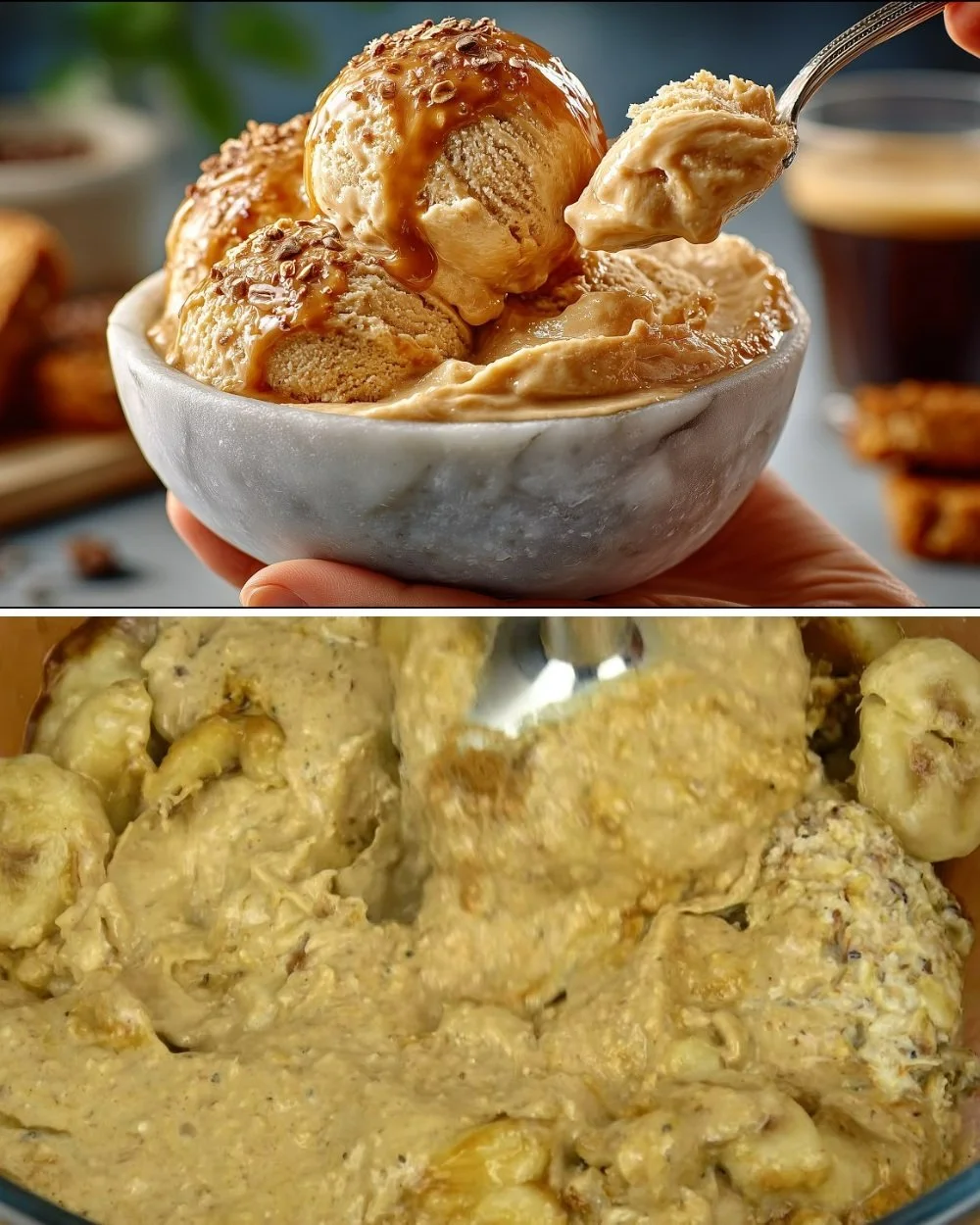 Egyszerű banános-kávés fagylalt recept bemutatása