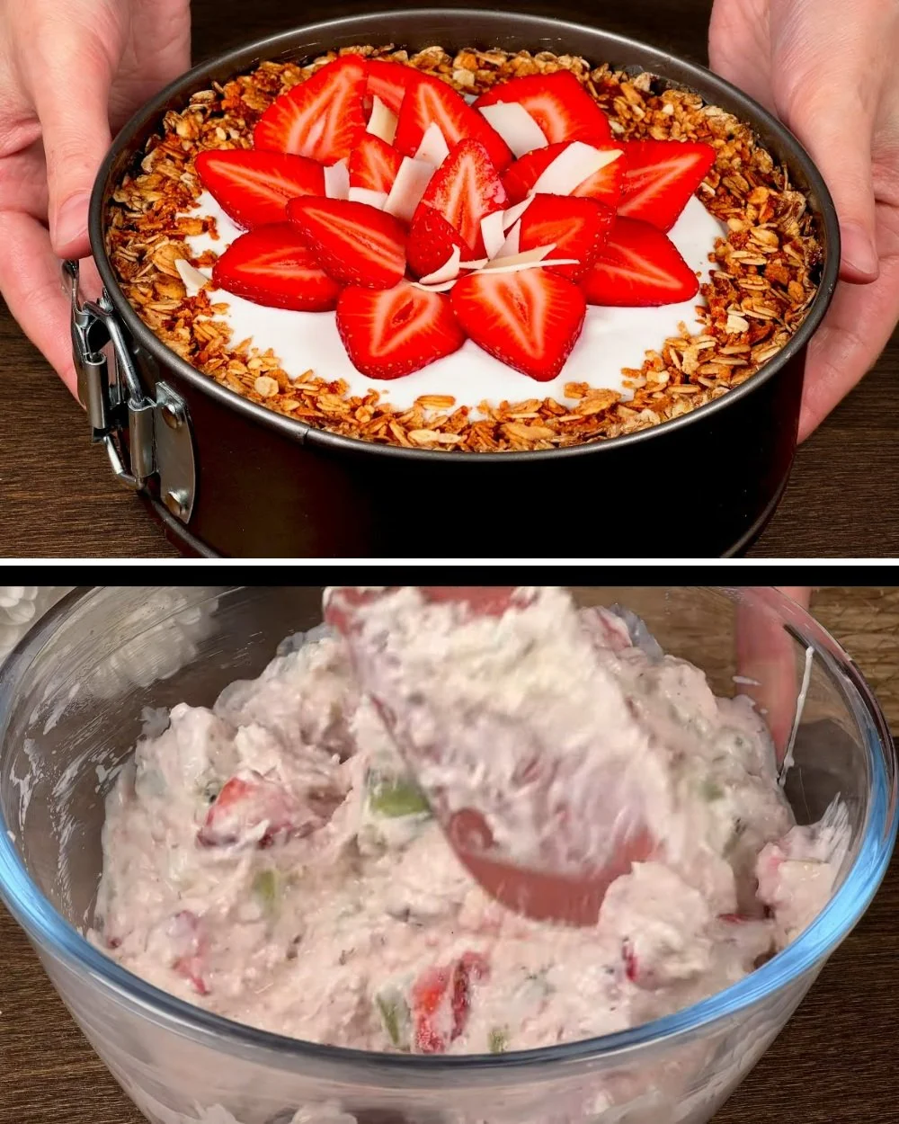 Zabpehely torta eperrel cukor nélkül, egészséges desszert