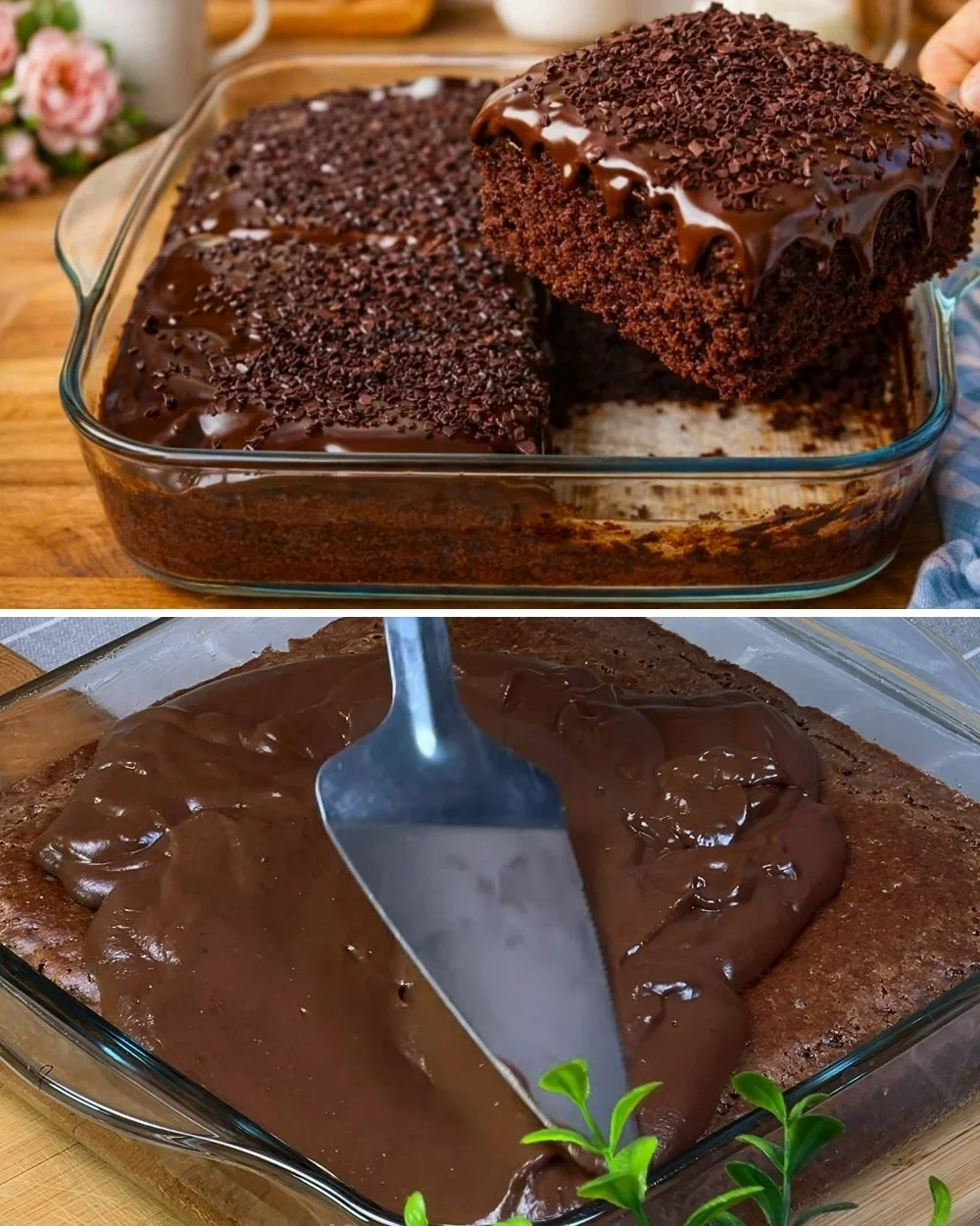 Tojásmentes csokoládétorta szelet tálalva friss gyümölcsökkel