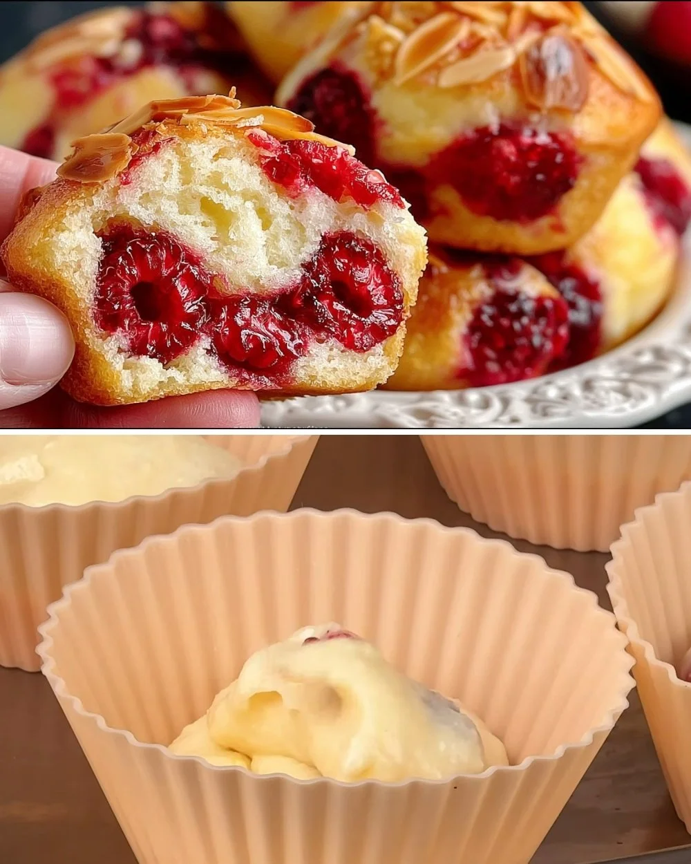 Citromos málna muffinok túróval, egyszerű recept képe