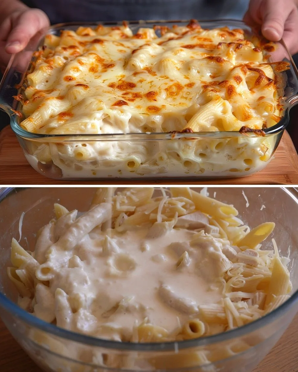 Egyszerű Csirke Alfredo tészta recept bemutató képe