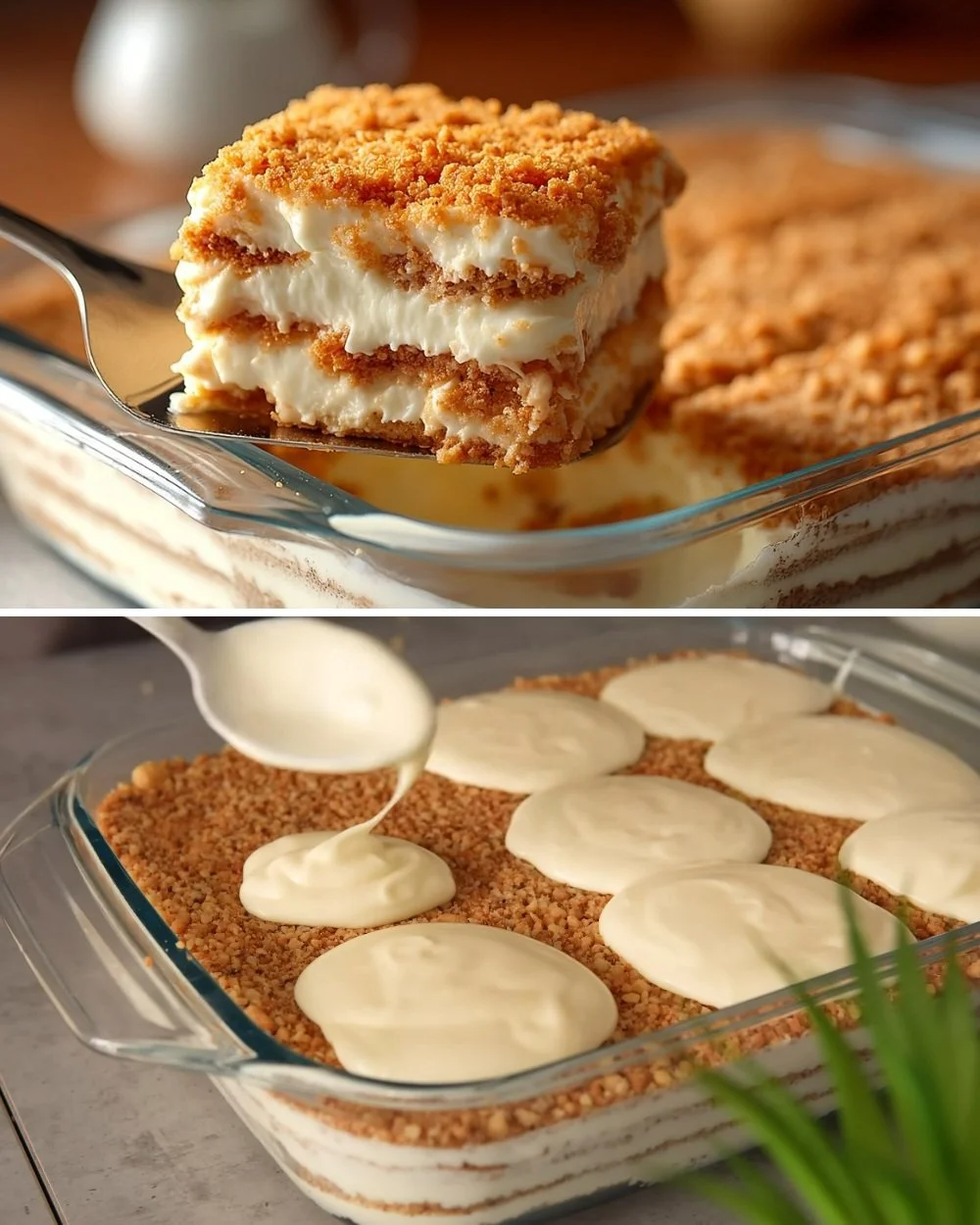 Finom No-Bake krémes torta recept képe, tökéletes édesség.