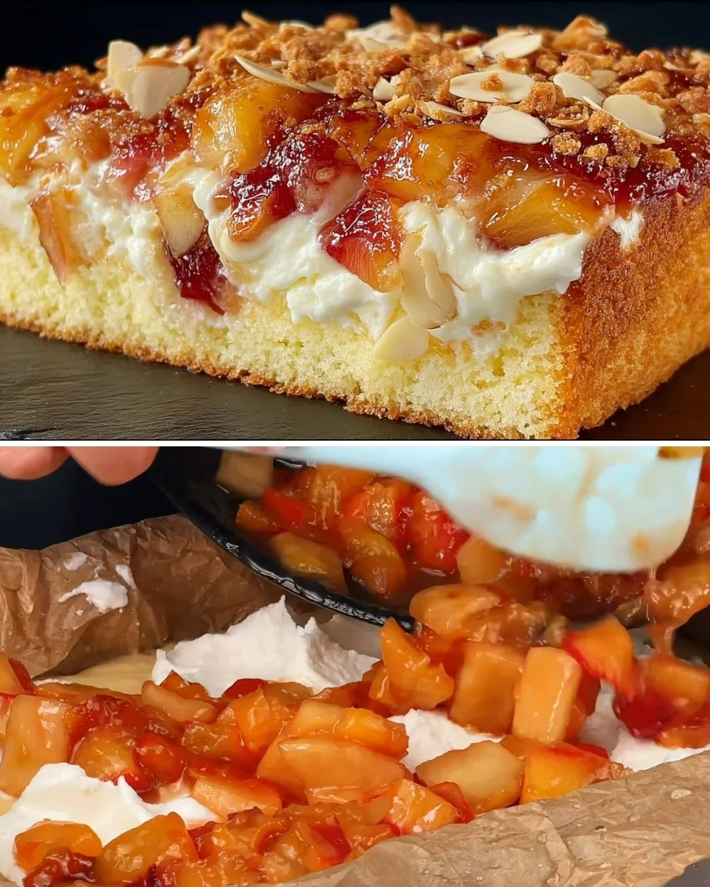 Egyszerű alma-barack joghurt pite recept képe