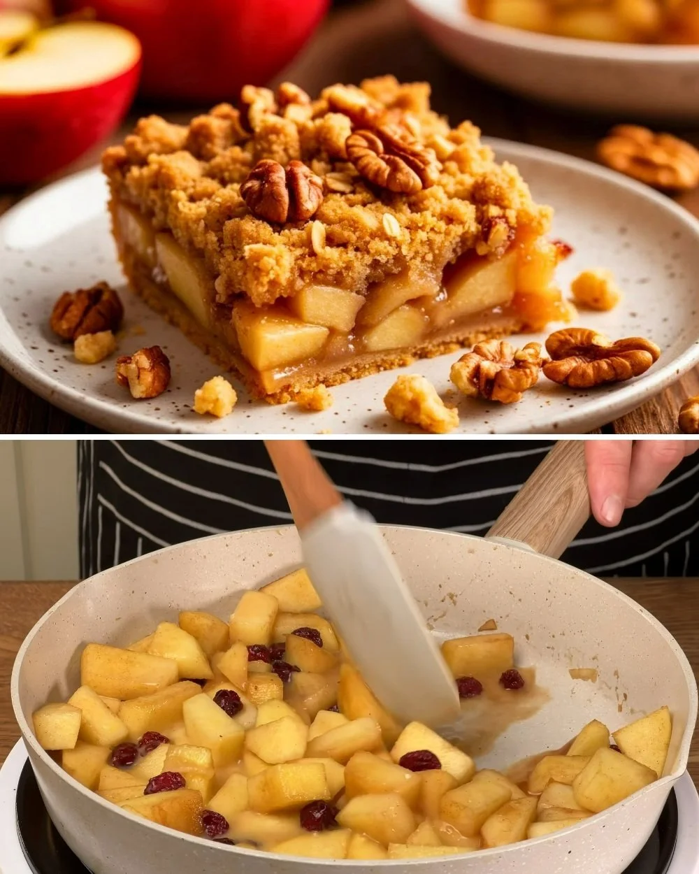 Frissen sült almás pite szeletek, ínycsiklandó desszert