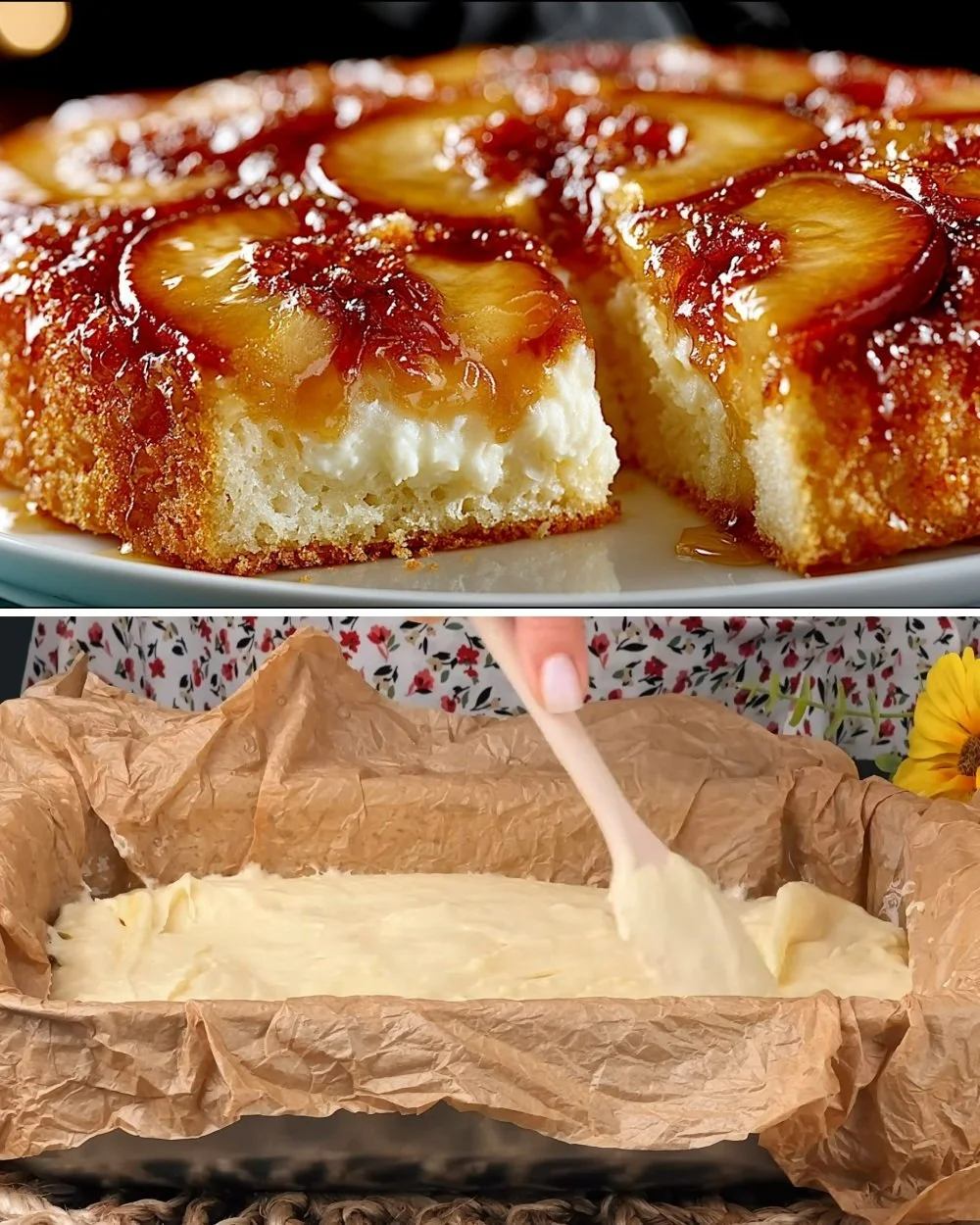 Egyszerű őszibarackos joghurtos pite friss őszibarackkal