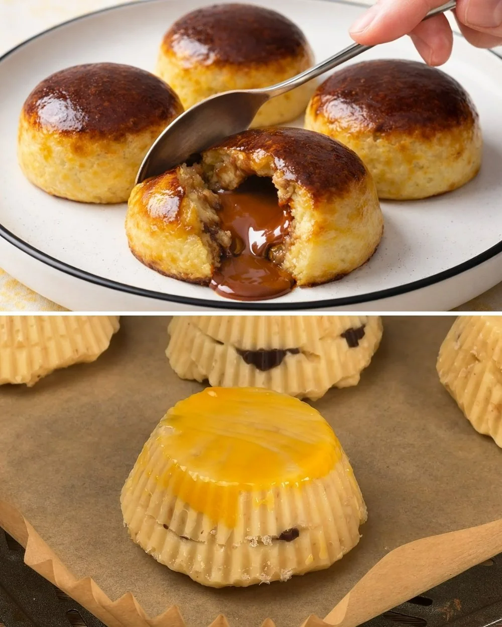 Haferflocken-Pudding csokoládéval tálalva, ízletes és egészséges desszert.