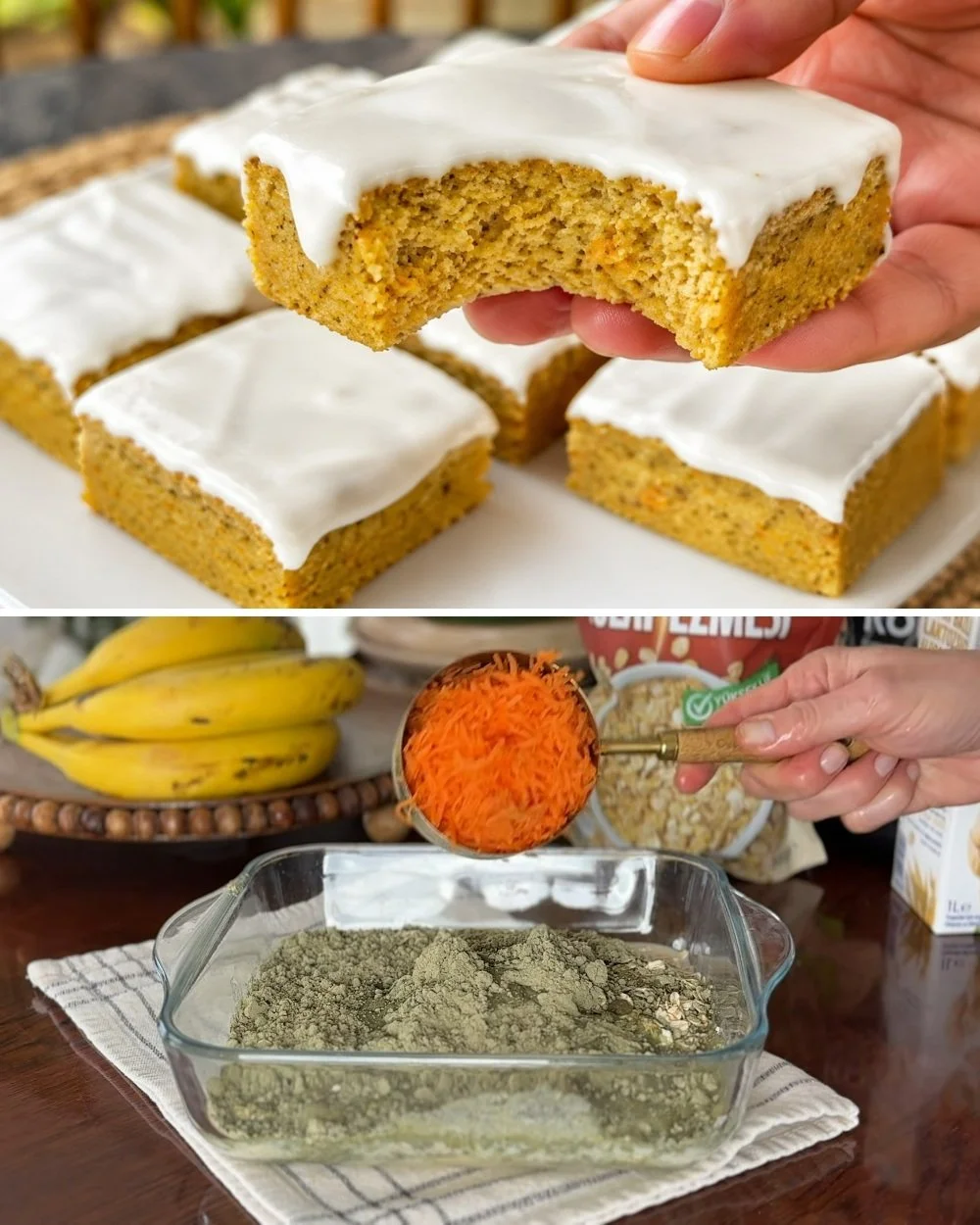 Magas fehérjetartalmú vegán desszert recept készítés közben