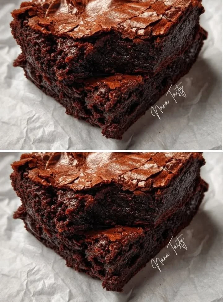 Bűntudatmentes görög joghurtos brownie szelet tálalva