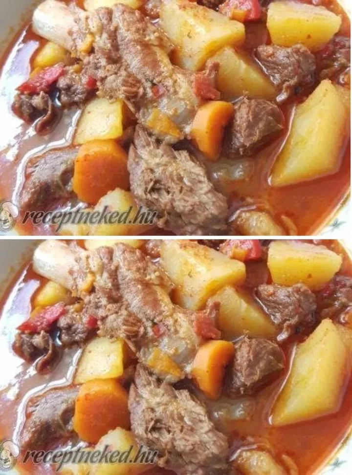 Laktató gulyásleves marhahússal, finom recept.