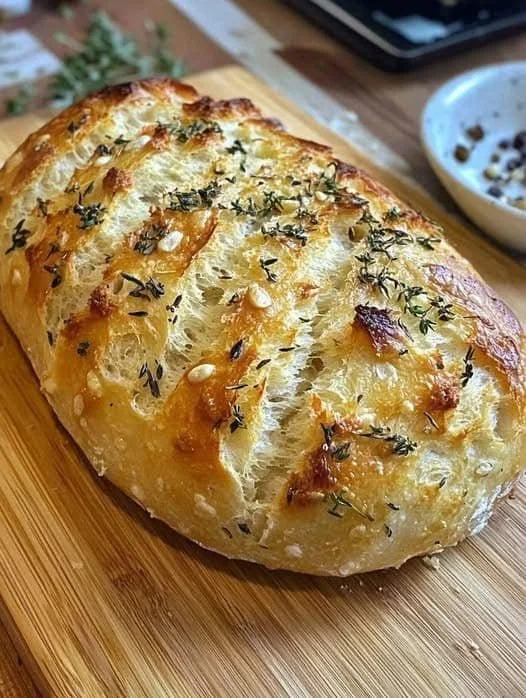 Házi fokhagymás kenyér gyúrás nélkül, egyszerű recept