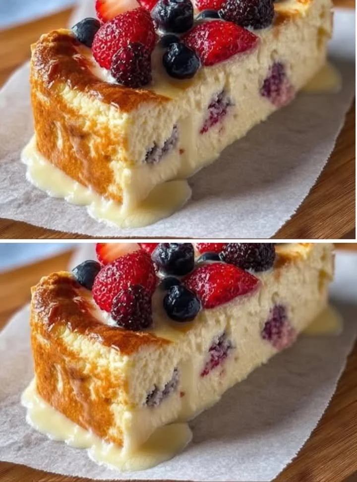 Finom krémsajttorta szelet, friss gyümölcsökkel és tejszínhabbal tálalva