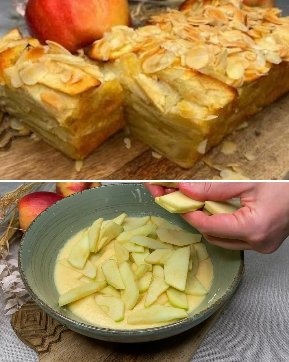 Láthatatlan almás pite, sok alma, kevés tészta, ínycsiklandó desszert