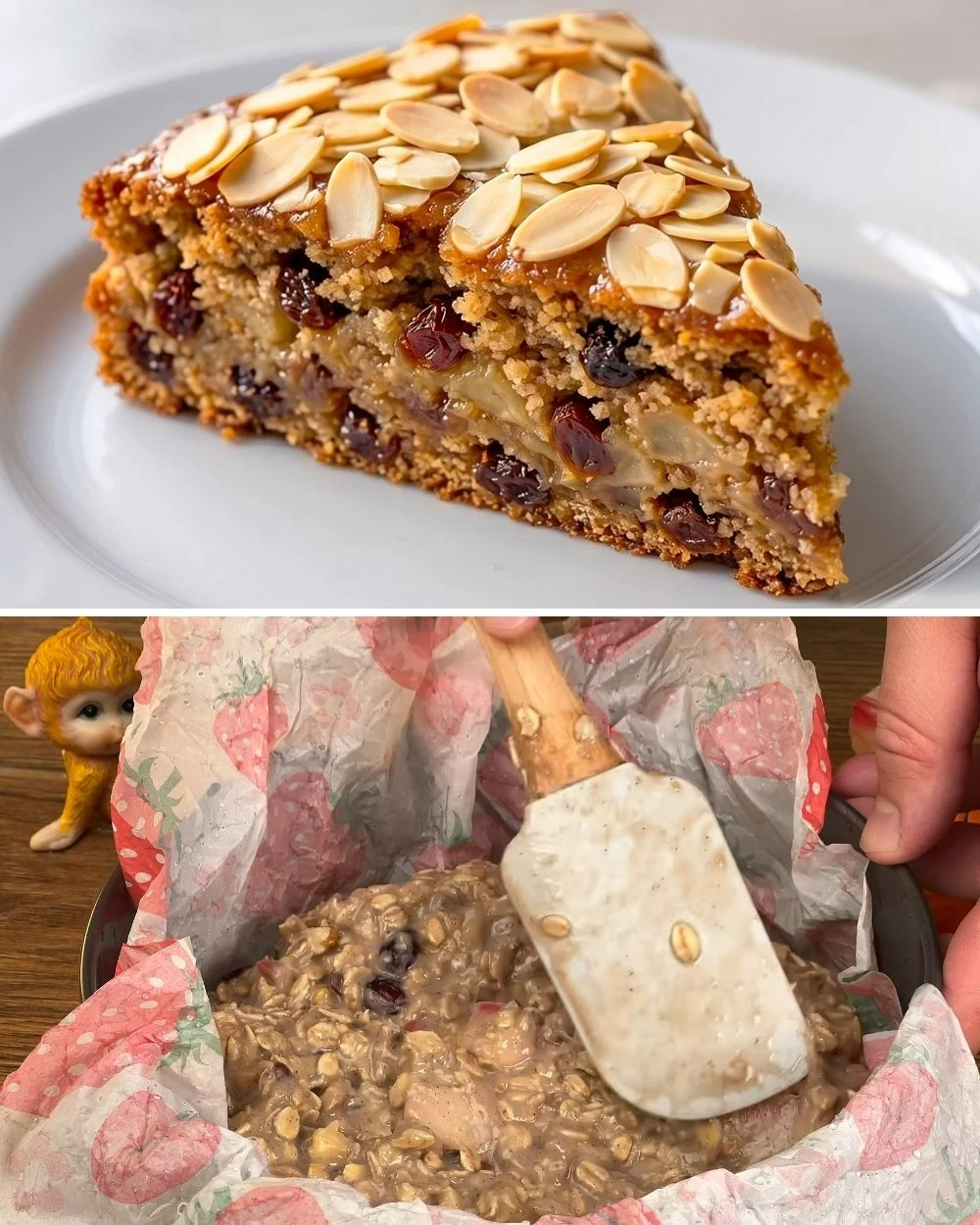 Könnyű zabpehely és joghurtos banán pite recept képe