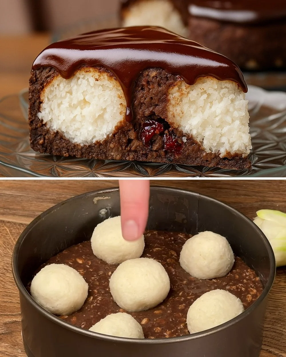 Zabpehelyes csokoládétorta kókuszos töltelékkel készítése